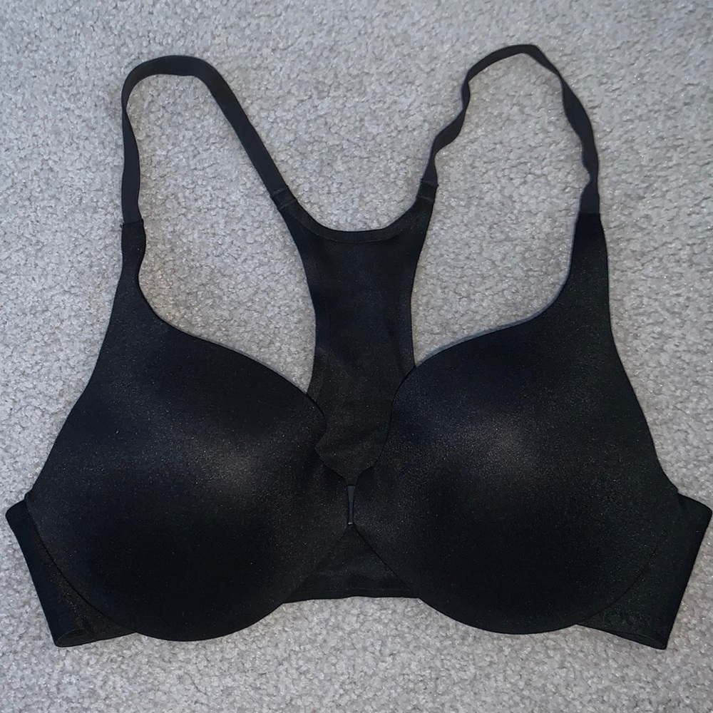 Victoria’s Secret Black Racerback Front-Clasp Demi Bra Size 34C